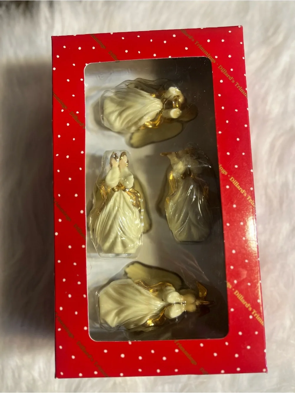 Dillards Porcelain Angel Ornament Set - set of 4